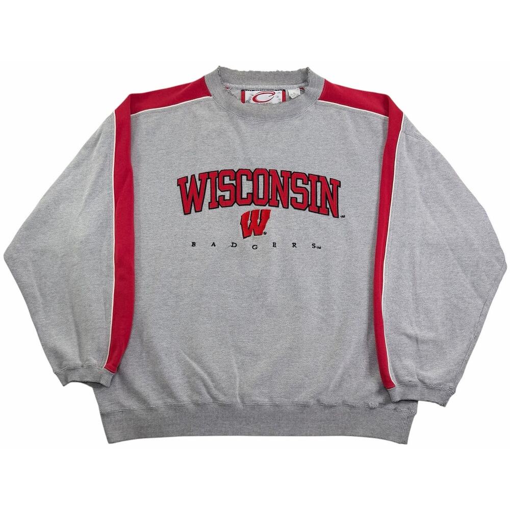 VTG 90s Wisconsin Badgers Embroidered Crewneck Mens XL Cadre Athletic Sweatshirt